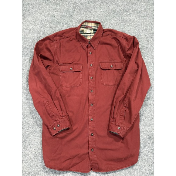 L.L. Bean Other - LL Bean Shirt Mens XLT Red Flannel Lined Twill Button Up Long Sleeve‎ Cotton